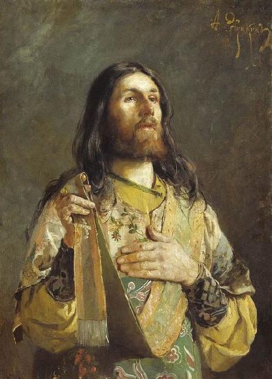 Andrei Ryabushkin Diakon. Etude. France oil painting art